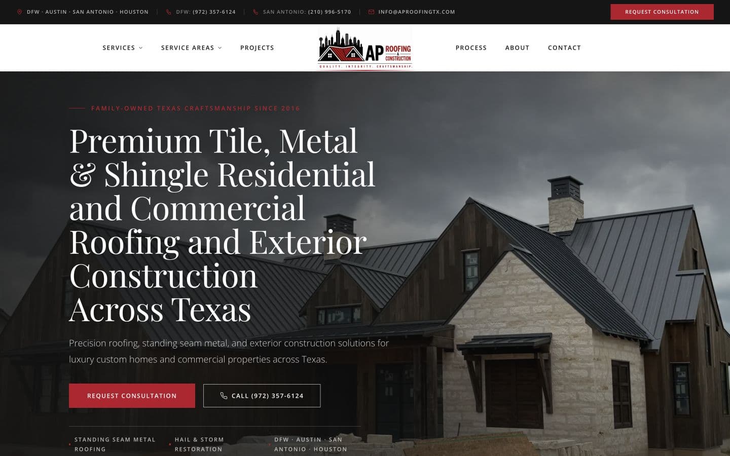AP Roofing & Construction website designed by Key City Digital