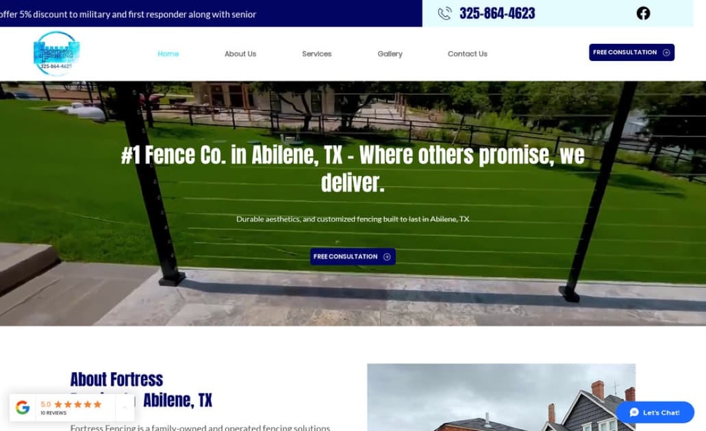 Fortress Fencing website built by Key City Digital