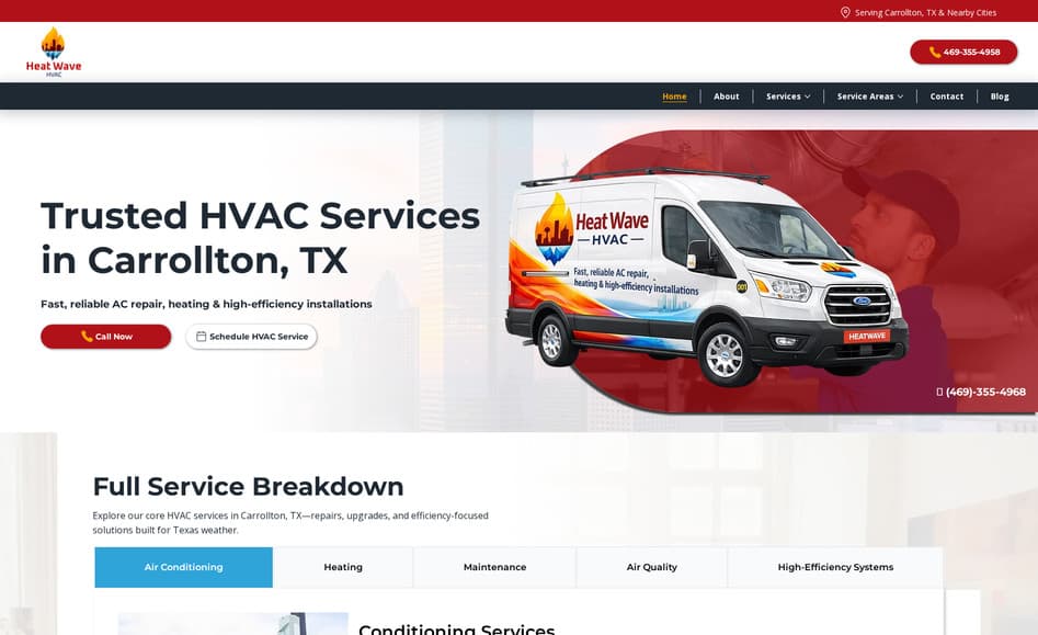Heat Wave website built by Key City Digital